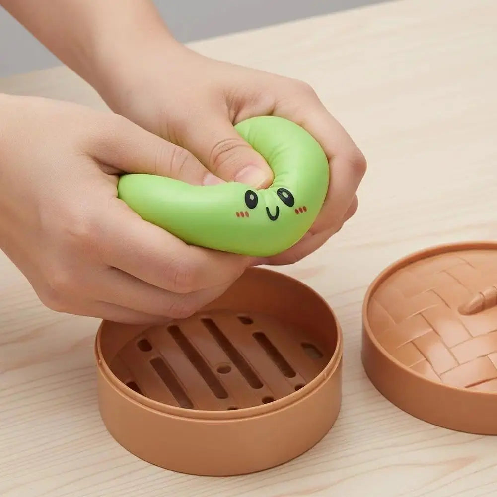 2026 New Stress Relief Glitter Squishy Dumpling Toy | Cute & Fun Squeeze Toy for All Ages | Sensory Autism Gift, Adorable Gyoza Shape
