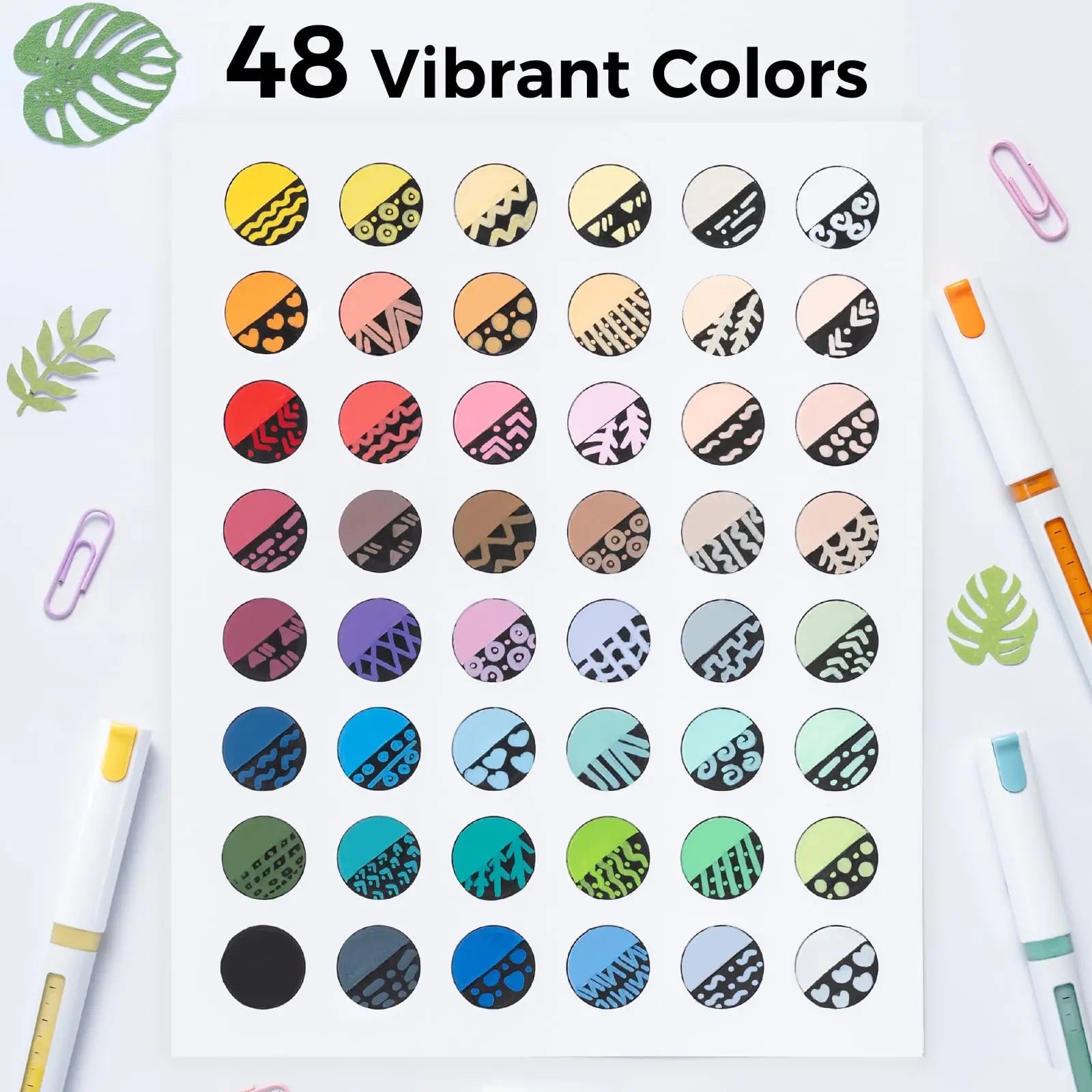 Ohuhu Acrylic Paint Markers: Brush Tip - 48 Colors / 72 Colors / 120 Colors - Automatic Ink Control Acrylic Markers High Opacity Paint Pens Water-Resistant Lightfast for Rock Painting 3D Prints Easter Egg Wood DIY Crafts - Kahuku Series of Ohuhu