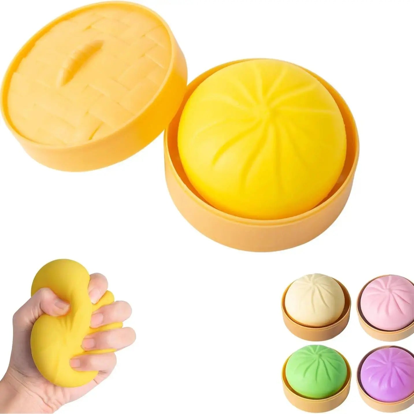 2026 New Stress Relief Glitter Squishy Dumpling Toy | Cute & Fun Squeeze Toy for All Ages | Sensory Autism Gift, Adorable Gyoza Shape