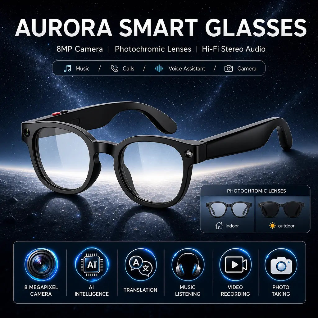 Capture Life in Style with Sightflow Smart AI Camera Glasses! 📸✨ Enjoy 8MP Photos, UV Protection, Real-Time Translation in 160+ Languages, and Hands-Free Audio. Perfect for Travel and Daily Adventures! 🌍🎧 #SmartGlasses #TechForTravel
