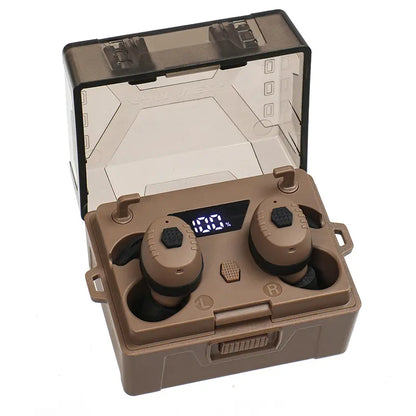 (A Free Gift) ARM NEXT Fieldops Tactical Earbuds E30 Hearing Protection with Bluetooth, 31Db Noise Reduction for Shooting Wireless Tactical Earbuds with Sound Pickup, Bluetooth 5.4, 50H Playtime, LED Display, for Hunting & Work Outdoorfun Fathersdayg