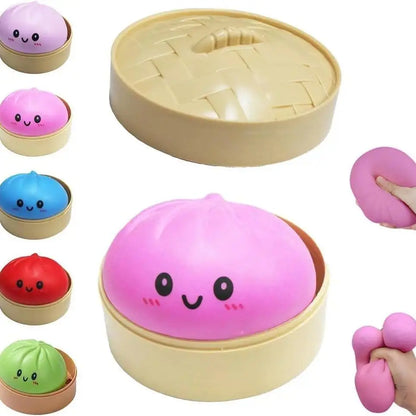 2026 New Stress Relief Glitter Squishy Dumpling Toy | Cute & Fun Squeeze Toy for All Ages | Sensory Autism Gift, Adorable Gyoza Shape
