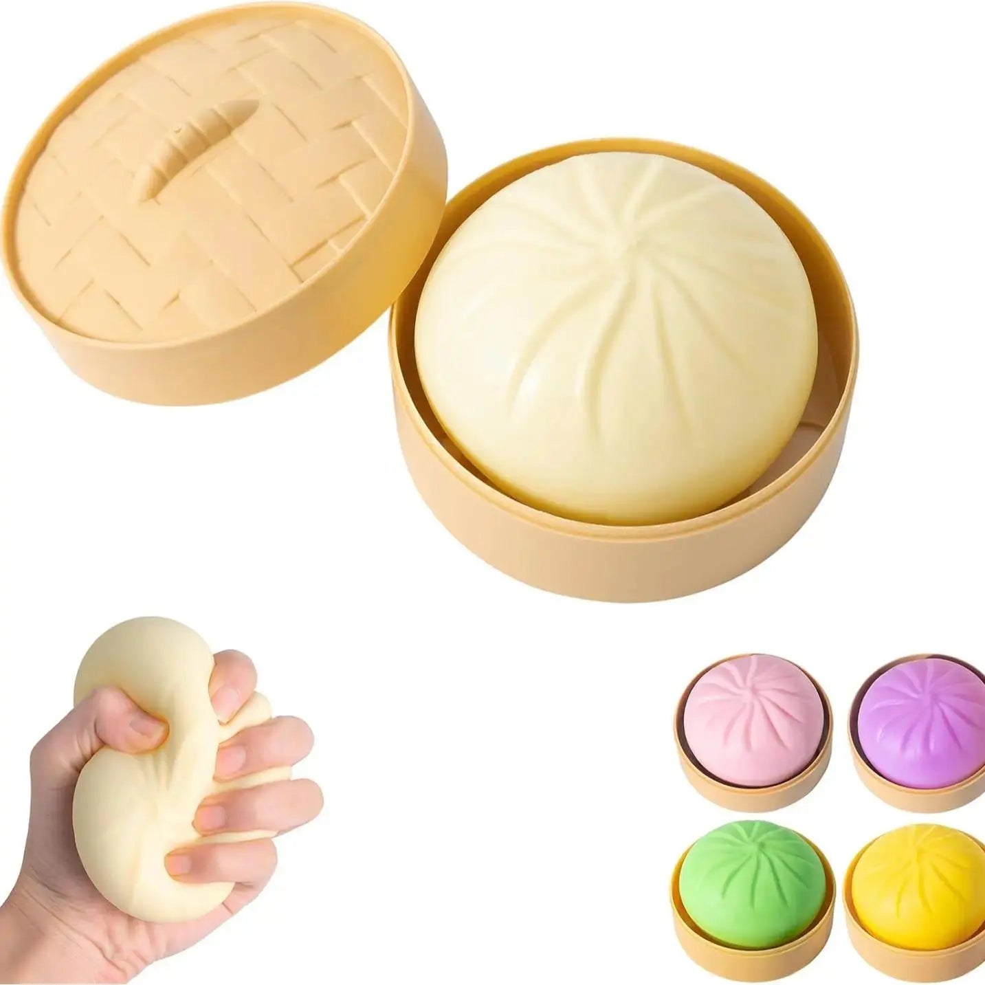2026 New Stress Relief Glitter Squishy Dumpling Toy | Cute & Fun Squeeze Toy for All Ages | Sensory Autism Gift, Adorable Gyoza Shape