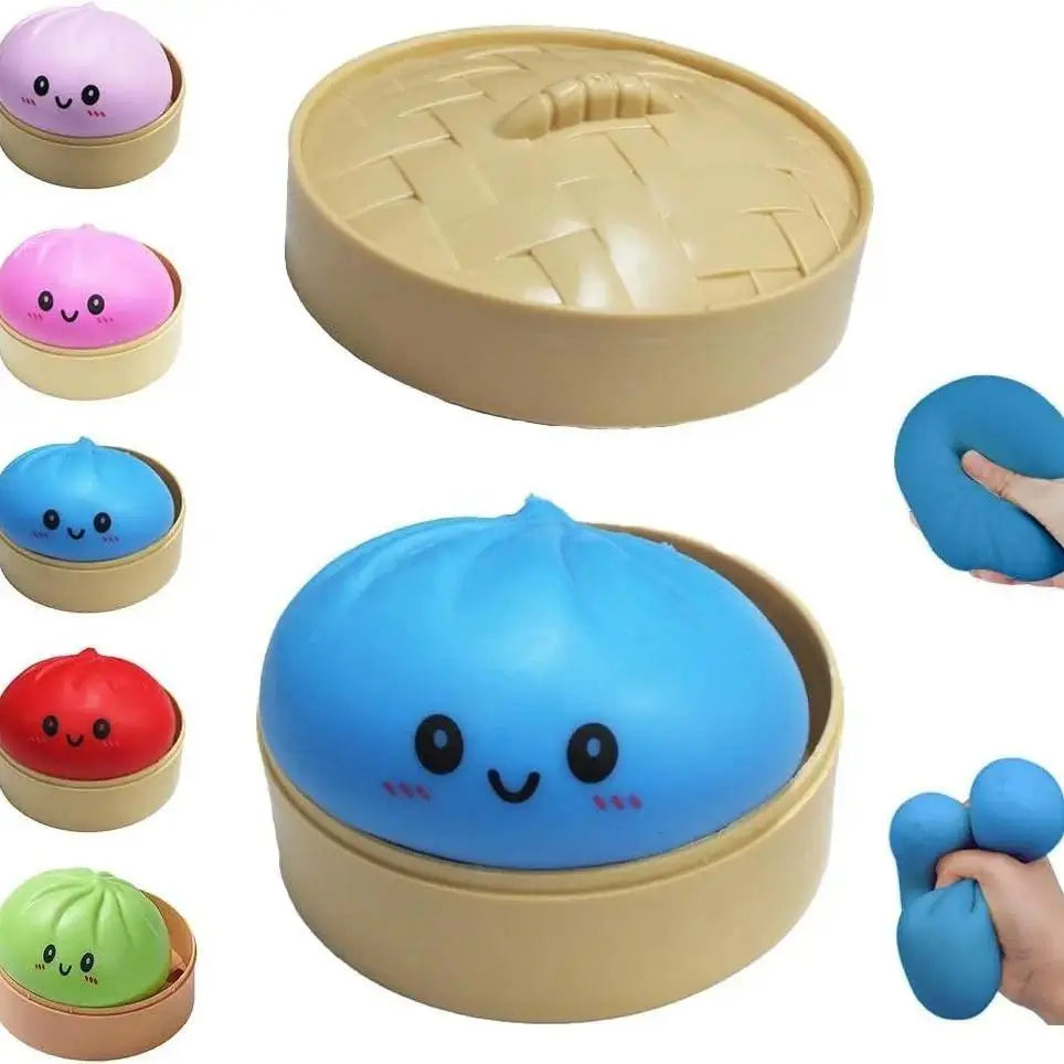 2026 New Stress Relief Glitter Squishy Dumpling Toy | Cute & Fun Squeeze Toy for All Ages | Sensory Autism Gift, Adorable Gyoza Shape