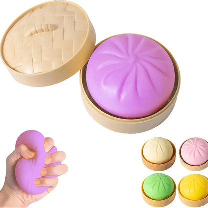 2026 New Stress Relief Glitter Squishy Dumpling Toy | Cute & Fun Squeeze Toy for All Ages | Sensory Autism Gift, Adorable Gyoza Shape
